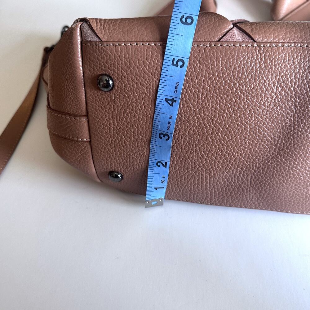 Iacucci Leather & Suede Woven Bag Hobo Purse Made in Italy Neutral Pink - Picture 11 of 11